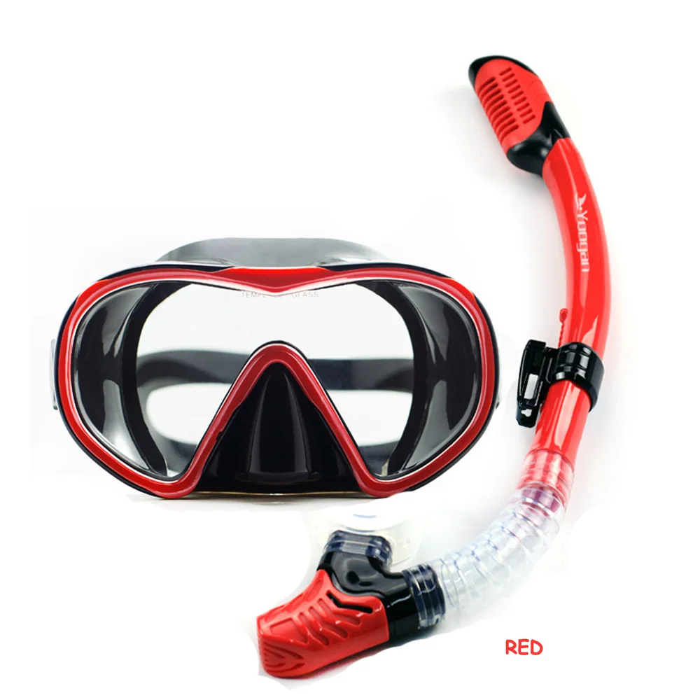 2016 Newest snorkel and diving gears wide version silicone single lens tempered dive mask dry snorkel set top diving snorkel set