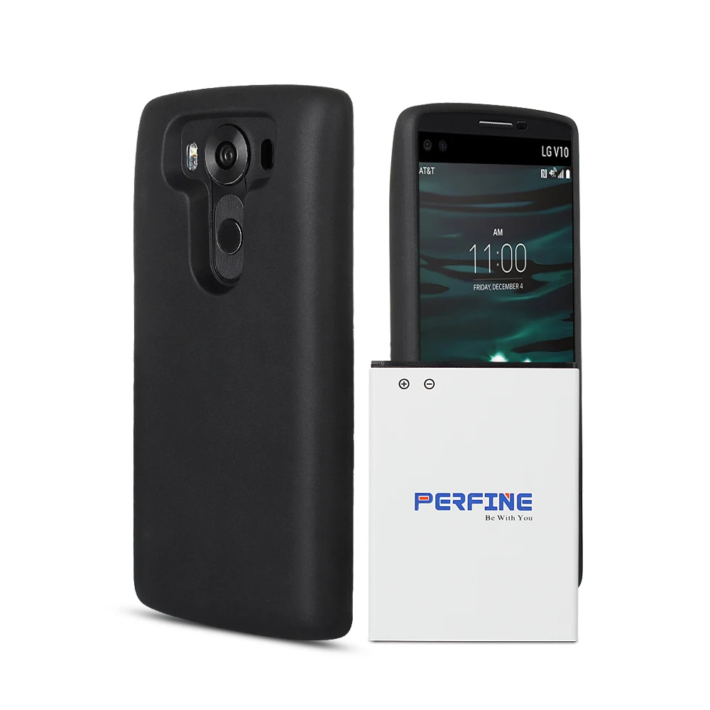 Perfine V10 Battery BL-45B1F 6000mAh with Black Protective Case Replacement For LG VS990 H968 H900 H961N Extended Batteries