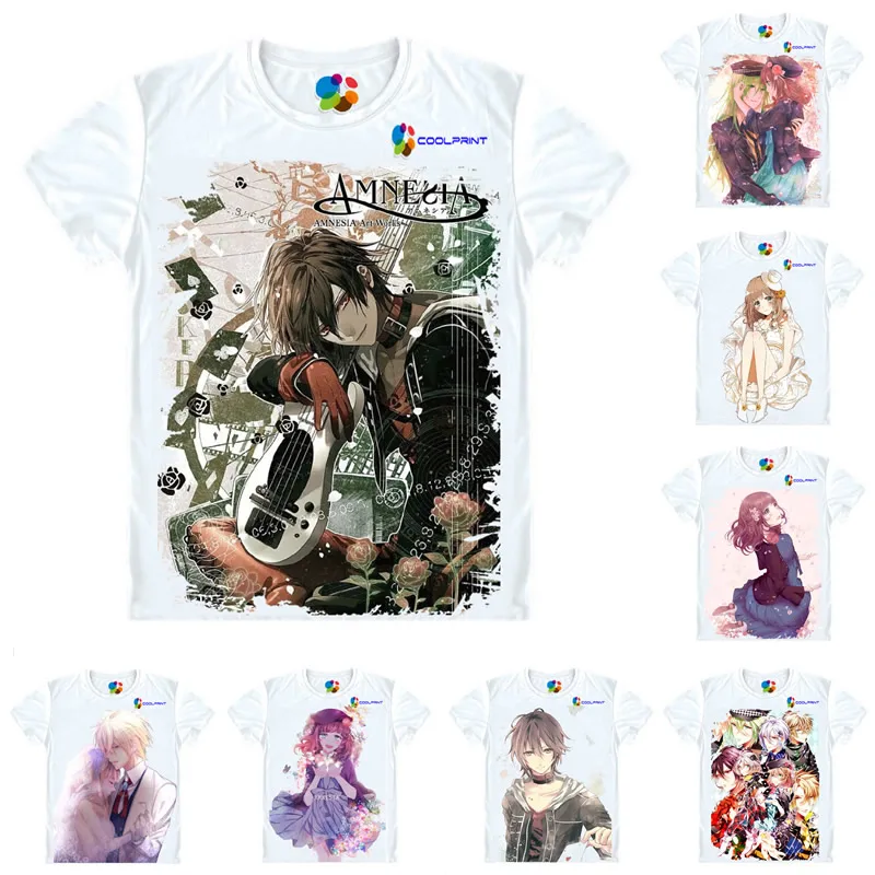 Coolprint Anime Shirt AMNESIA T-Shirts Multi-style Short Sleeve Shin Heroine Cosplay Motivs Hentai Shirts