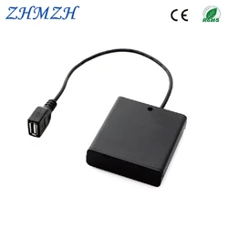 Voltage Regulator 4.8V 6V Power Supply Battery Box With Switch  4 AA Batteries Stack USB Battery Storage Clip Pack Holder Case