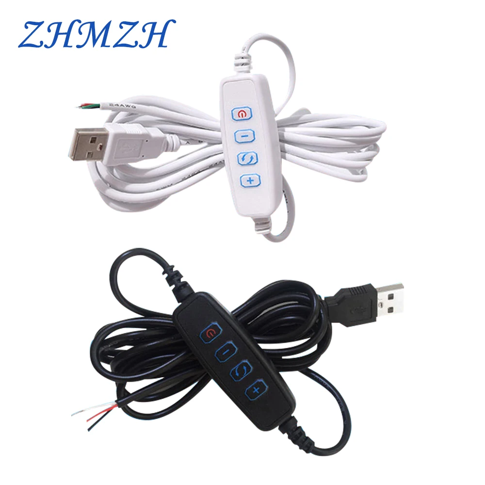 Ściemniacz LED DC 5V Port USB Linia zasilająca Ściemnianie Dopasowany kolor przedłużacz z adapterem przełącznika ON OFF do żarówki LED