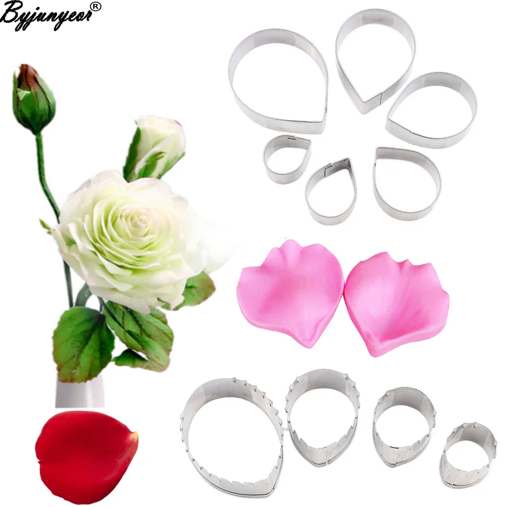 Rose Petal Silicone Veiner Cutter Flower Cutter Cake Decorating Sugarcraft Gumpaste Resin Clay Water Paper Mould CS158