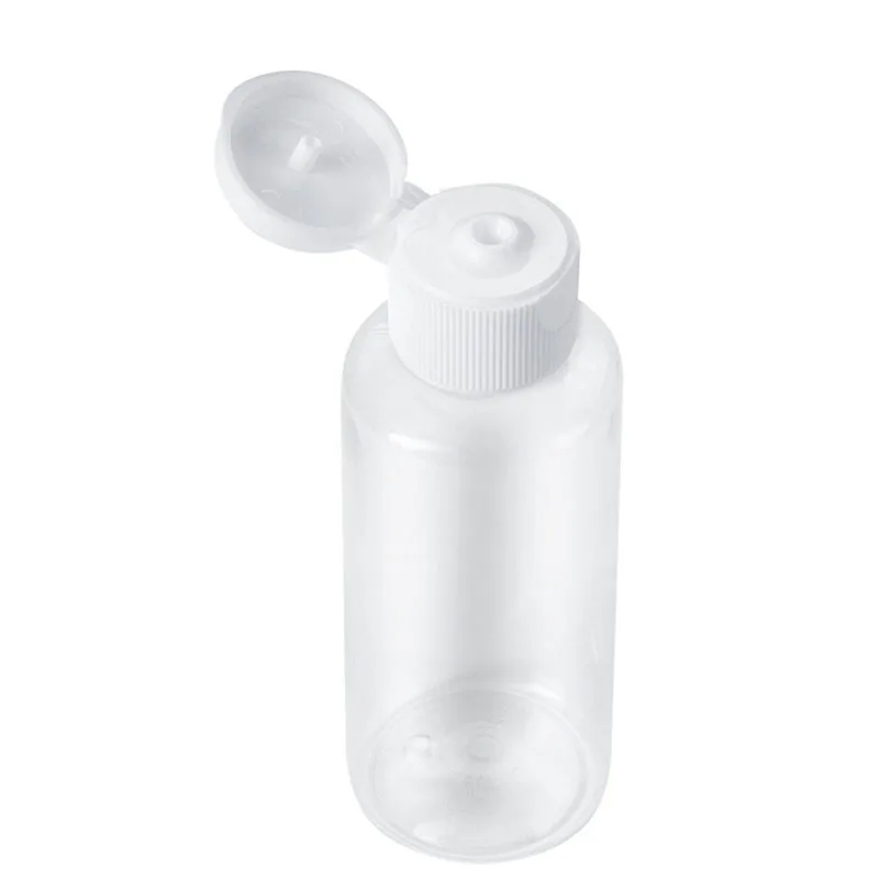 50Pcs 10-120ml Plastic PET Flip Lid Lotion Bottle Wholesale Clear Cosmetic Sample Container Mini Travel Fill Vials Liquid Bottle