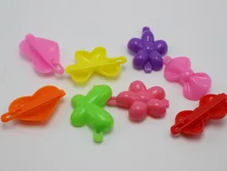 40 Mixed Color Assorted Plastic Mini Hair Frog Barrette Clip Bow Pin DIY Craft