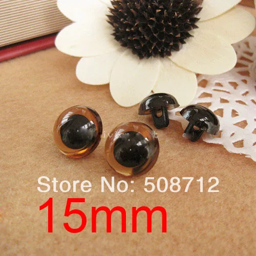 

Free shipping!!!!100pcs 15mm Dark brown Sew-in Acrylic Eyes Bears Dolls/Toy eyes/Sew eyes