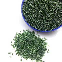 16g 1000pcs 2 millimetri 12/0 D'argento di Colore Verde Scuro Foderato Allentati Rotondi Del Distanziatore Perline Cezch Seme di Vetro Perline Fatti A Mano gioielli FAI DA TE Indumento Tallone