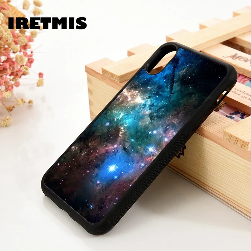 Iretmis 5 5S SE 6 6S Soft TPU Silicone  phone case cover for iPhone 7 8 plus X Xs 11 Pro Max XR Black Triangle Nebula