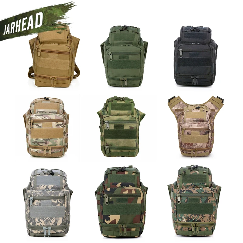 Paquete de camuflaje táctico para hombre y mujer, bolsa de mensajero para deportes al aire libre, bolsa de sillín de nailon impermeable, bolsas de Camping y senderismo