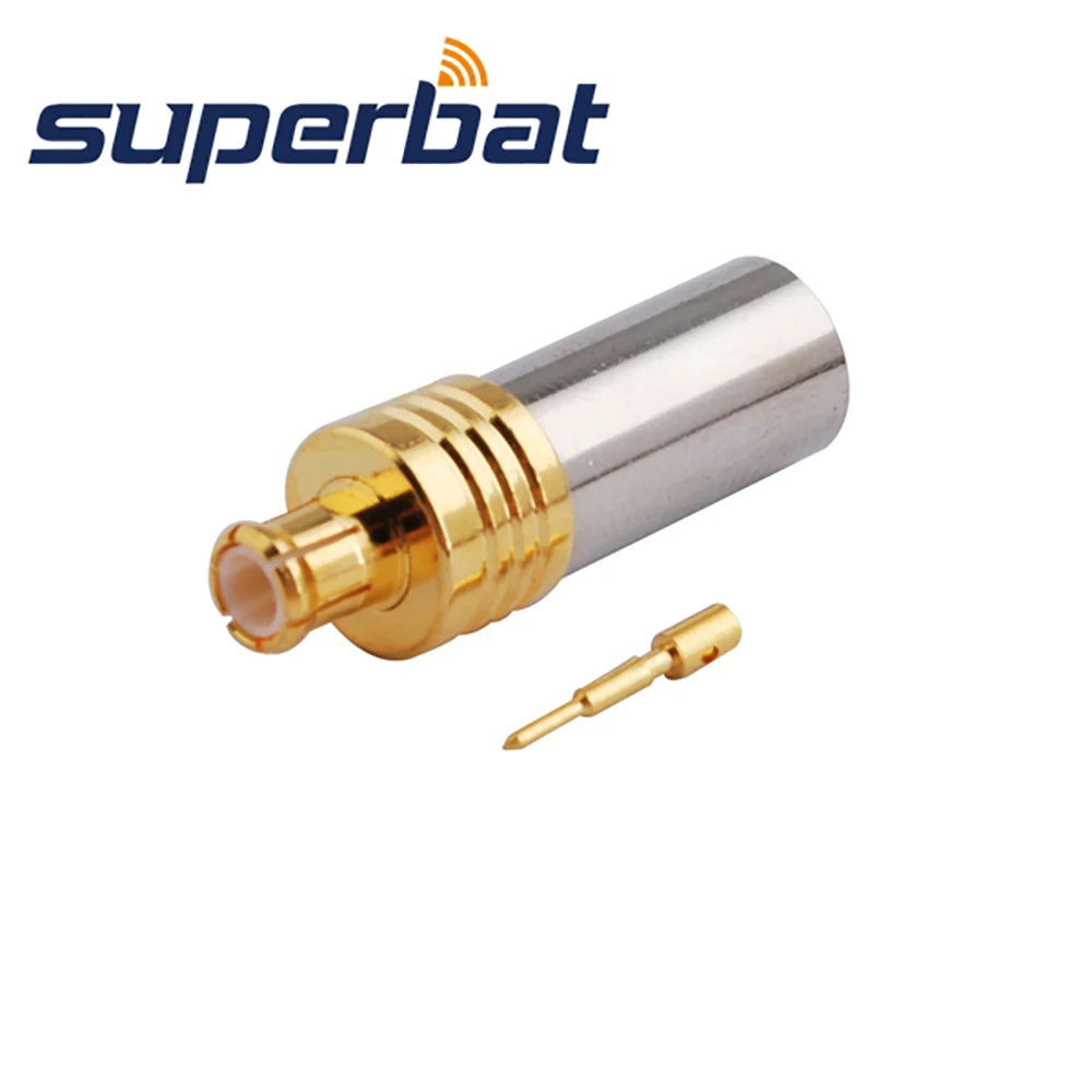 Superbat 10Pcs Mcx Crimp Mannelijke Rf Coaxiale Connector Voor Kabel LMR195 RG58 RG142