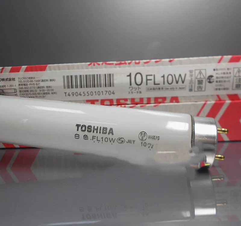 

For 2pcs,TOSHIBA FL10T8D DAYLIGHT 10W fluorescent lamp tube,10WATT 6500K linear bulb,Old code FL10D