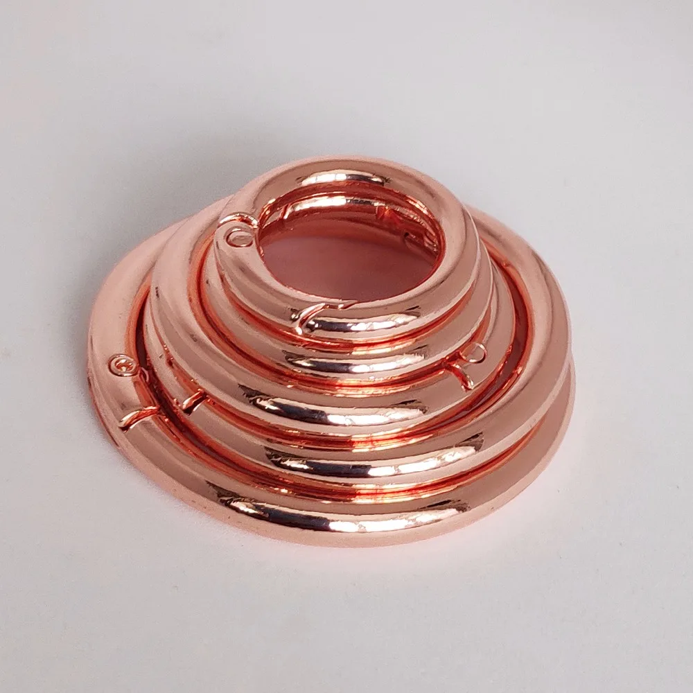 5pcs Spring D O Ring Rose gold bag hook,Round Carabiner Snap Clasp Clip Trigger Keyring Buckle,O rings for bags,DIY accessories