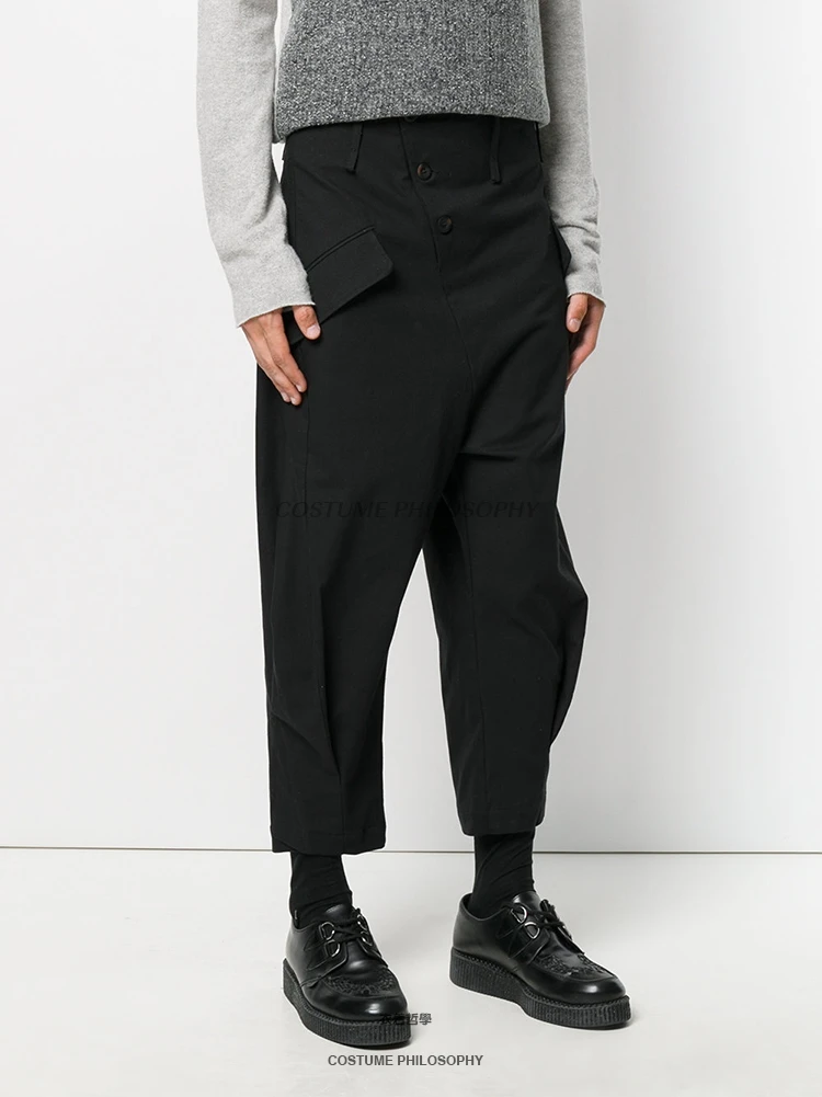 The new 2018 design of men's casual harem pant trousers has an irregular personality   27-44! Large tailored pants for men