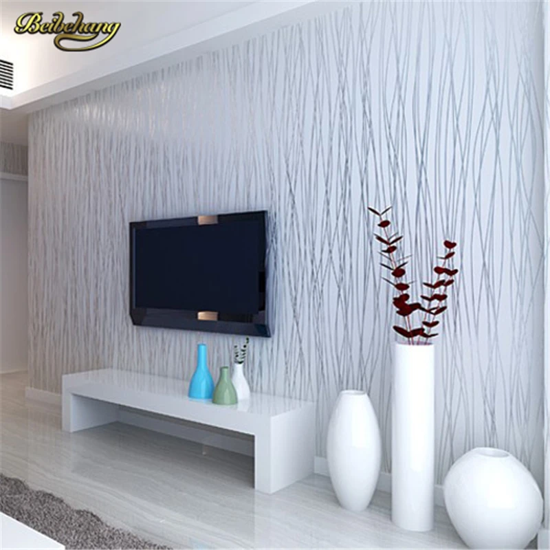 beibehang Vertical Stripe Wallpaper Roll Modern Murals Non-woven Flock Printing Wall Paper Backdrop Living Room .papel de parede