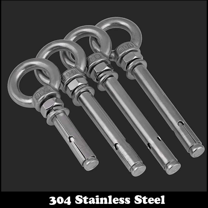 M8 M8*100 M8x100 M8*120 M8x120 M8*150 M8x150 304 Stainless Steel Lift Eye Ring Nut Concrete Anchor Sleeve Expansion Bolt Screw