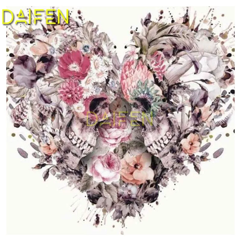 5D DIY Diamond embroidery Cross stitch skull heart Full Round Diamond mosaic Full Square Diamond painting flower with skull