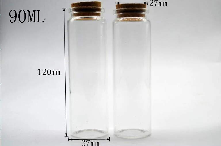 50pcs 37*120mm New Arrival Glass Cork Bottle Empty Sample Vial, Home Decoration Wishing Vial Refillable jars Container test tube