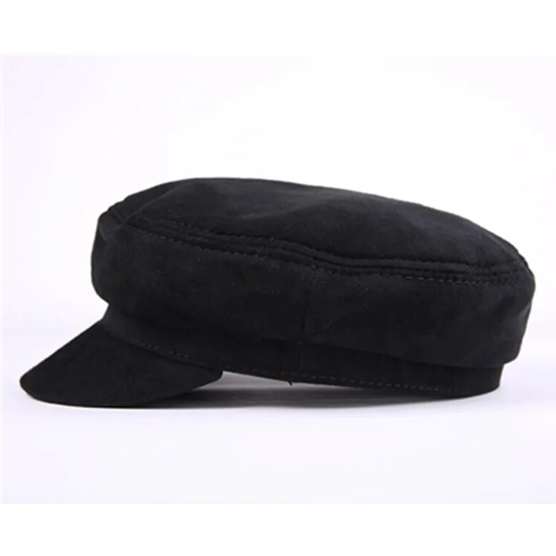 Autumn Winter Adult Women\'s Hat Second Layer Sheepskin Military Hats Brands Bone Genuine Leather Cap Flat Top Caps For Men