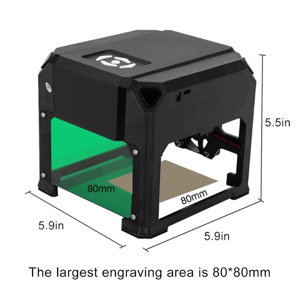 Imagem -02 - Máquina de Gravação do Laser do Cnc do Desktop Mini Gravador do Laser Impressora Faça Você Mesmo Mark Bluetooth 80x80 mm 3000mw