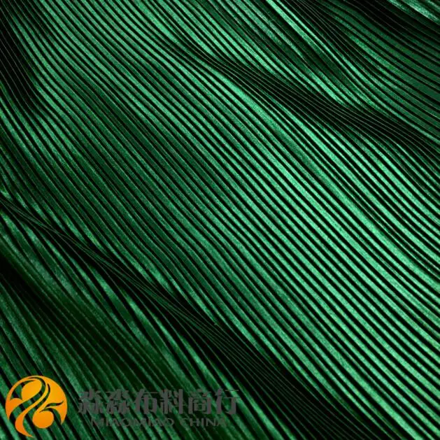 3Meters Ruffle Pleated Folded Garment Fabric 21 Colors Pinstripe Accordion Pleated Silk Satin Crushed Electro-Optic Skirt Fabric