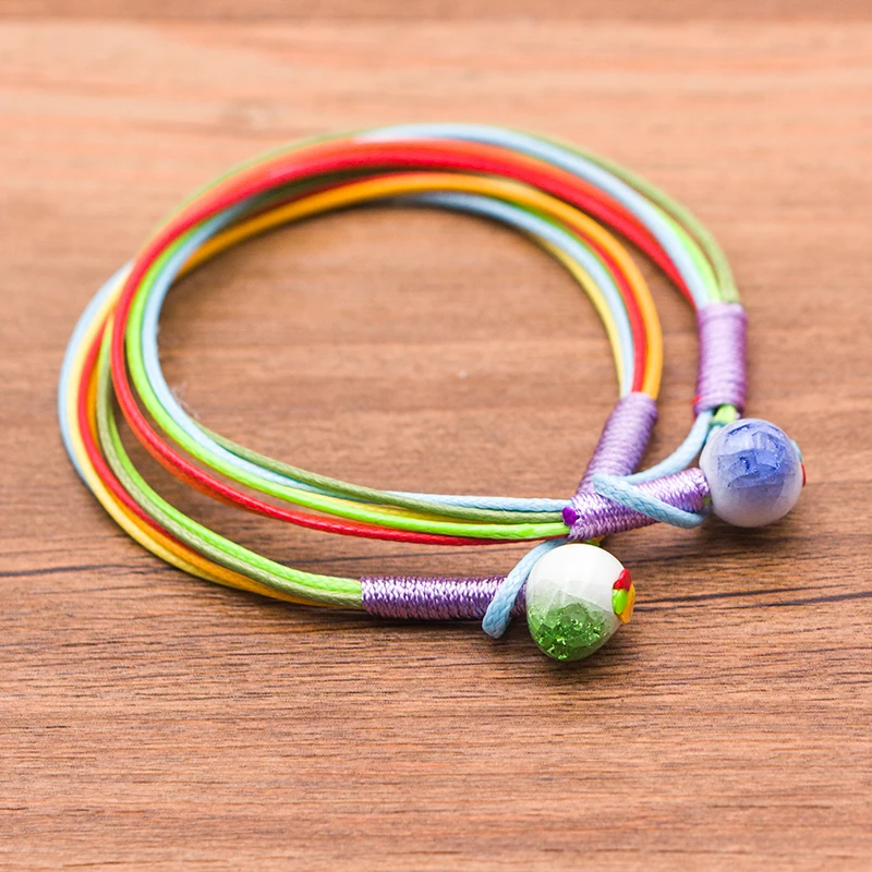 Rainbow Ceramic bracelet Retro style Ceramic DIY Handmade women\'s gift bracelets Bracelets&Bangles #5279