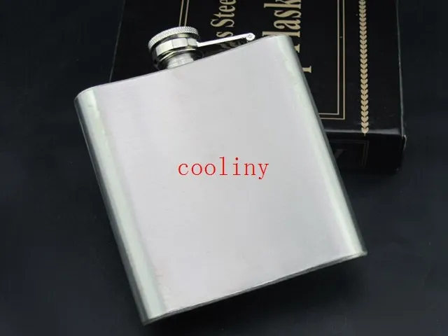 

50pcs/lot Fedex DHL FreeShipping Protable Pocket 6oz 170ml Stainless Steel Hip Flask With Metal Screw Cap