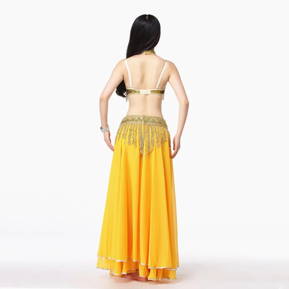 2019 Women Dancewear Belly Dance Costumes Set East Style Outfit Women Bellydance Outfits Beading (Bra Belt Skirt Necklace)