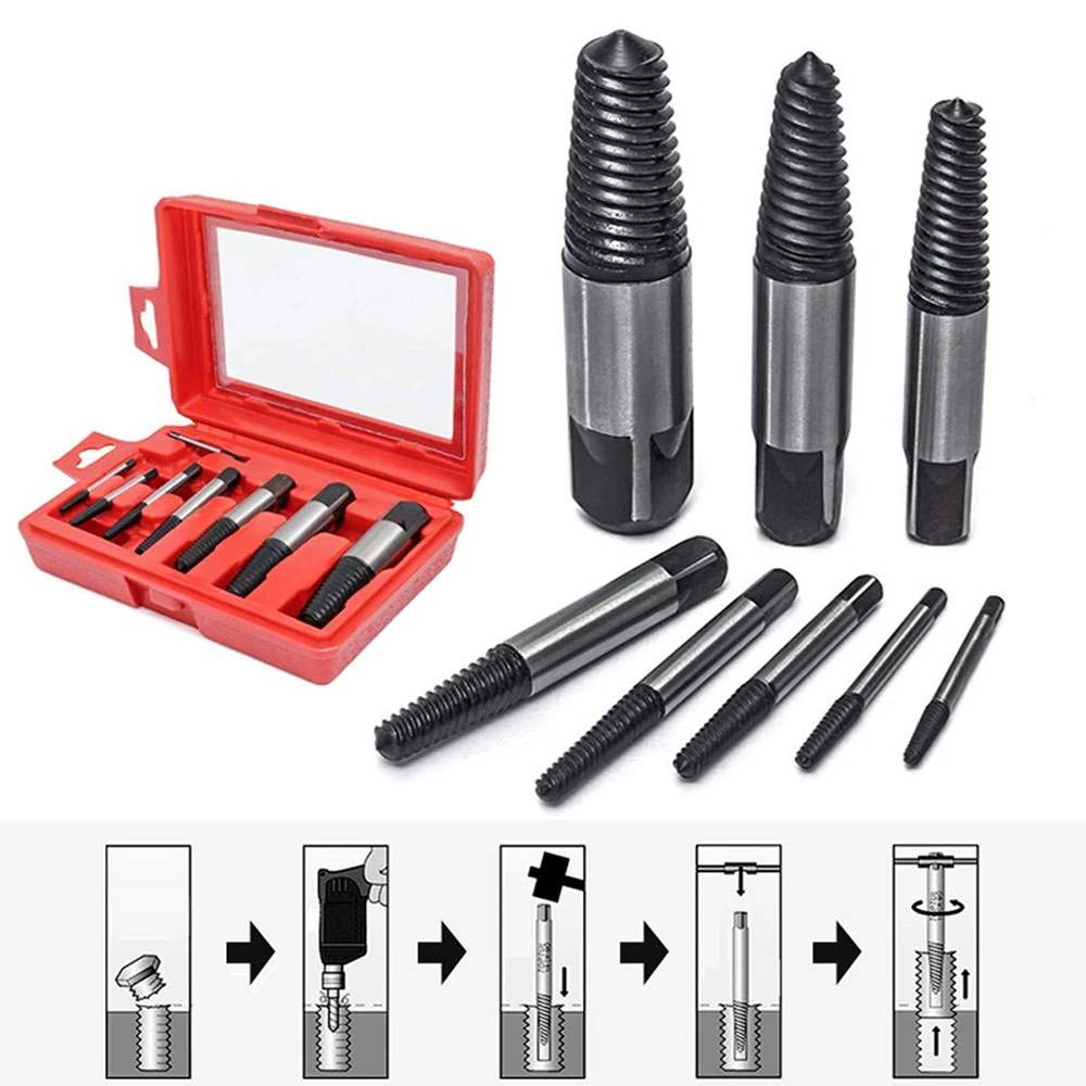 8Pcs/set Damaged Broken Screws Extractor Drill Bits Easy Out Remover Center Drill Damaged Bolts With Box 4-45mm