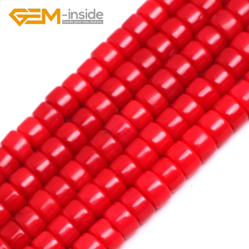 GEM-inside 4X6MM Rondelle Shape Red Coral Beads Stone Beads Loose Bead For Jewelry Making Strand 15 inches wholesale !