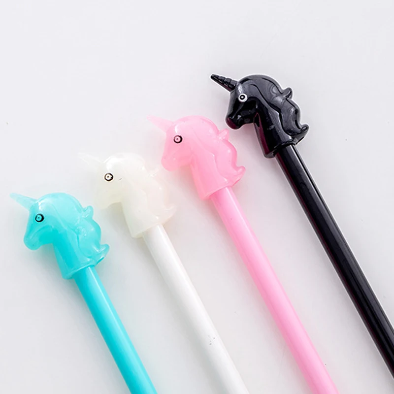 

2pc Cute Unicorn Gel Pen Cartoon Office School Supplies Black Carbon Ink Signature Water Pen Kawaii Unicorn Pen Stationery 0.5mm