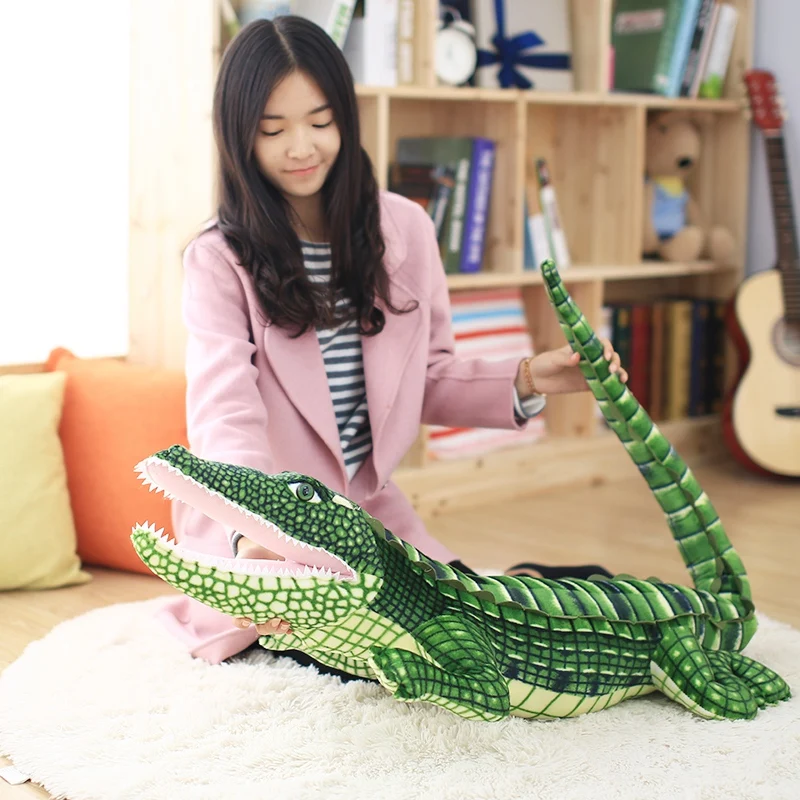 90-165Cm Thú Nhồi Bông Thực Vân Cá Sấu Sang Trọng Đồ Chơi Mô Phỏng Cá Sấu Búp Bê Kawaii Ceative Gối Cho Trẻ Em Xmas quà Tặng