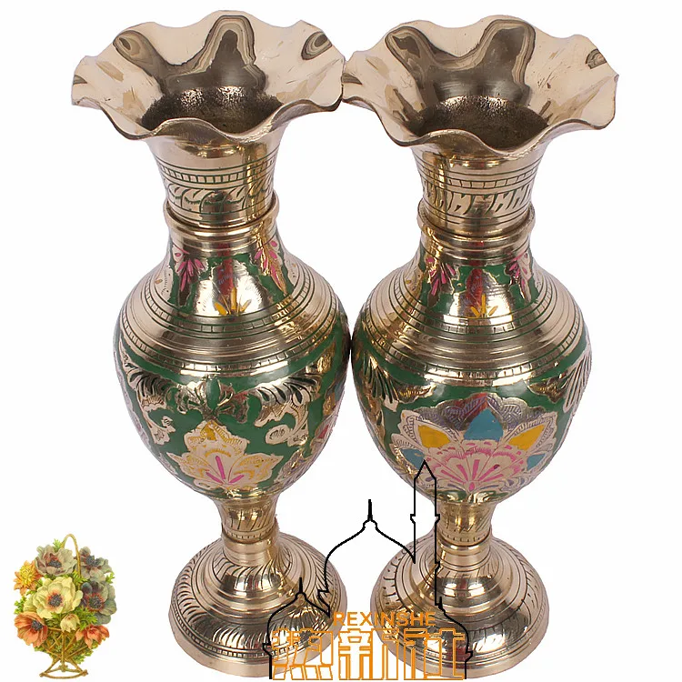 

India imported bronze hand painted vase features gifts decoration high-grade flower flower vase "