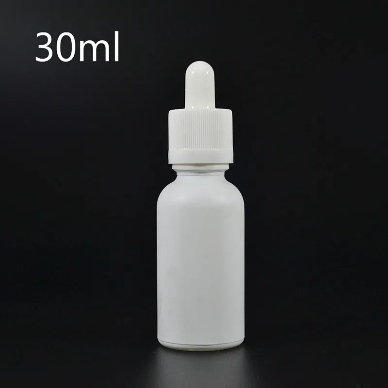 

297pcs *30ml white Glass dropper bottle 1oz matte white glass essentail oil bottles with tamper childproof cap e-liquid bottle