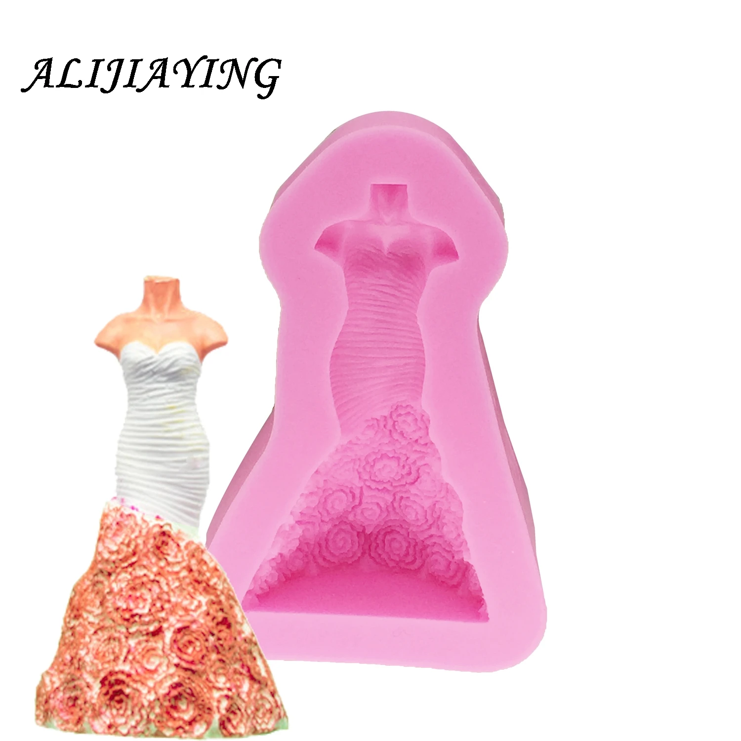 1Pcs Wedding Flower Skirt shape Silicone Mold,Sugarcraft dress Cake Decorating Tools,Fondant Chocolate Molds Cake Mould D1187