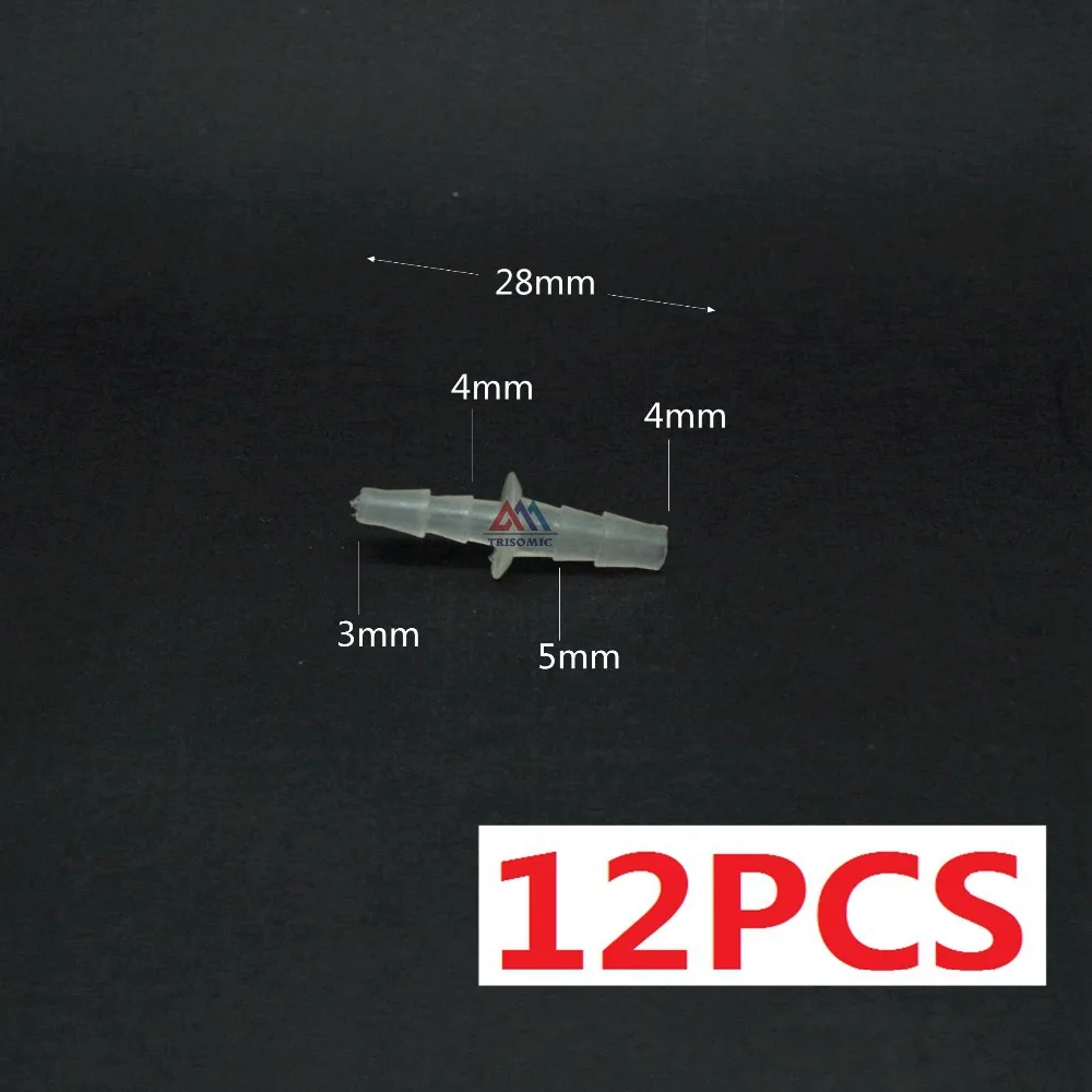 

12 pieces 3mm*4mm Straight Reducing Connector Plastic Fitting Barbed Reducing Connector