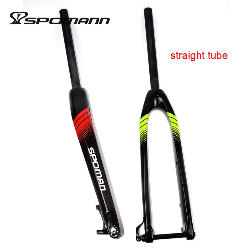 New SPOMANN 26/27.5/29er inch Mountain bike 3K full carbon bicycle disc brake thru axle internal cable front forks MTB