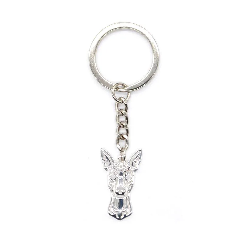 Women\'s Miniature Pinscher With Natural Ears Key Chains Alloy Dog Shaped Key Chains