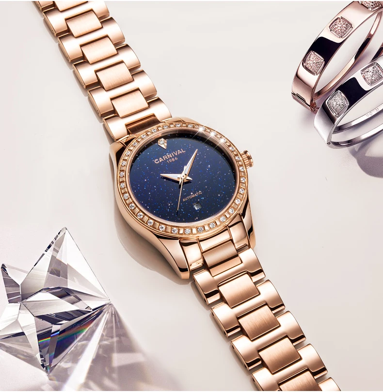 Luxury Women Watches 2019 Ladies Watch Starry Sky Automatic Mechanical Waterproof Female Wristwatch Luminous relogio feminino