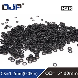 50PCS/lot Rubber Ring Black NBR Sealing O-Ring CS1.2mm OD5/5.5/6/6.5/7/8/9/10/11/12/13/14/15/16/17/18/19/20mm O Ring Gasket.-.