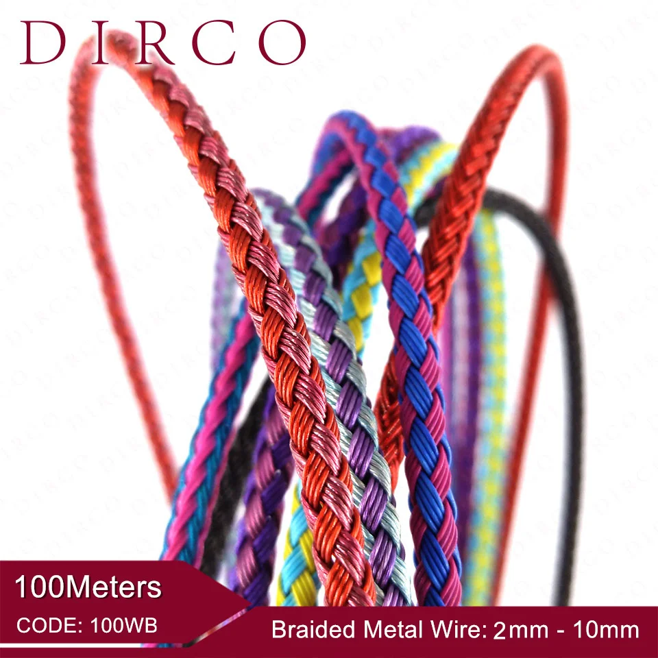 About the Fit 2/3mm 100M Braided Metal Wire Mesh Round Cords Jewelry Accessories Bands Woven Ropes Crafting Collar Making Lacing