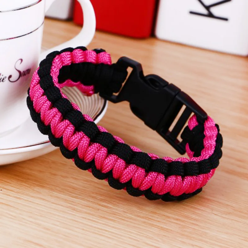 Outdoor Camping Survival Paracord Bracelet For Men Hiking Buckle Wristband Emergency Rope Bangle Jewelry Gift