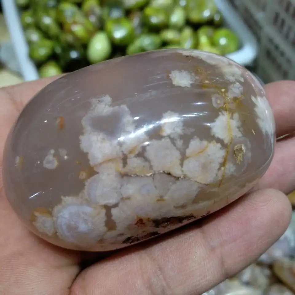 150g Natural Polished cherry blossom agate Crystal Madagascar