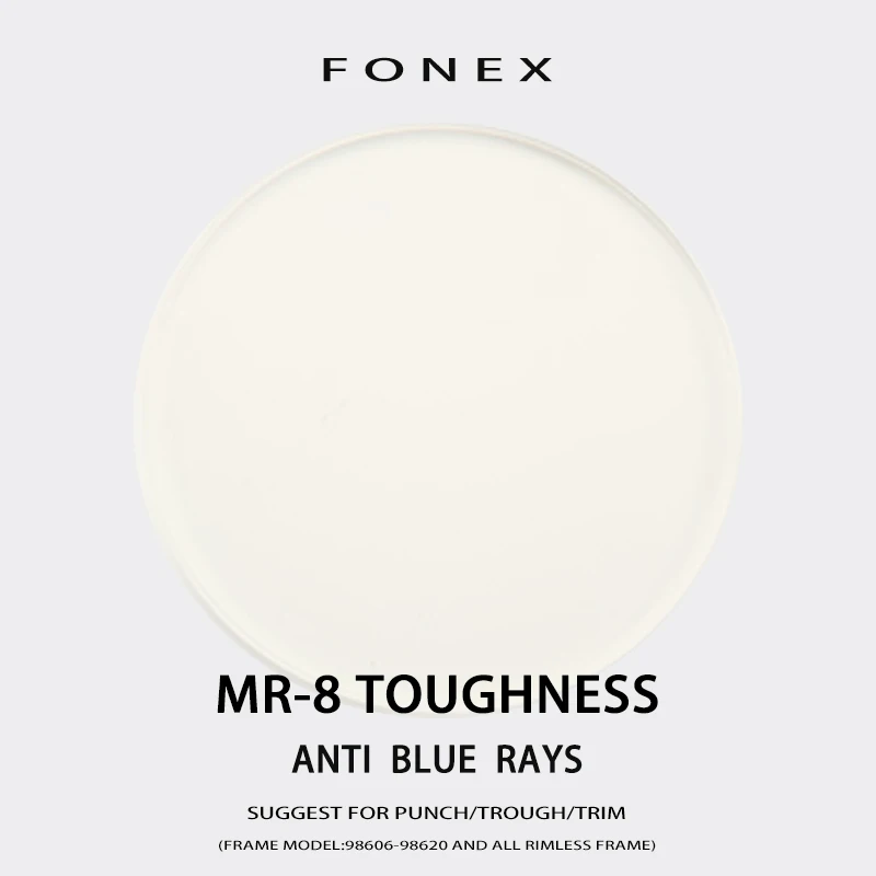 1.61 MR-8 Anti Blue Customized Toughness Thinner Super-Tough Optical Aspheric Anti Blue Light Lenses (for Punch/Trough/Trim)