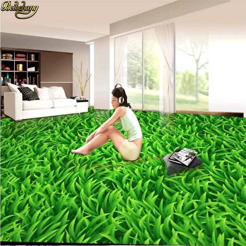 

beibehang Custom Photo Wallpaper 3D Stereo Green Lawn Floor Cafe Restaurant Theme Hotel Background Mural 3D waterproof self-adhe