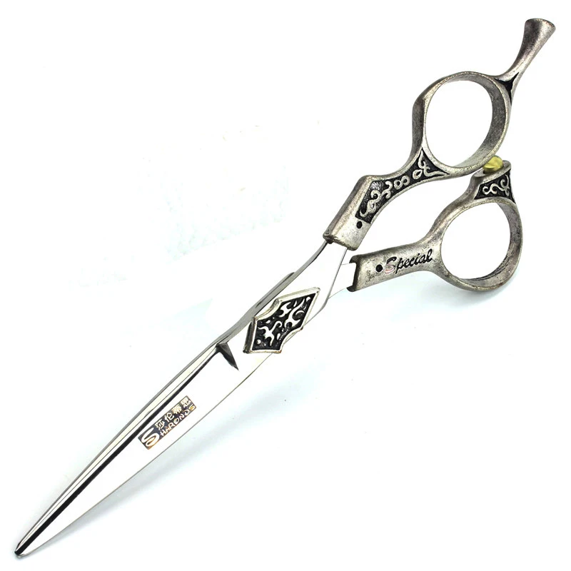 Retro professional barber shop hairdressing scissors 6.0 440c 7 inch hair cutting thinning shears kit  tesoura makas barbearia