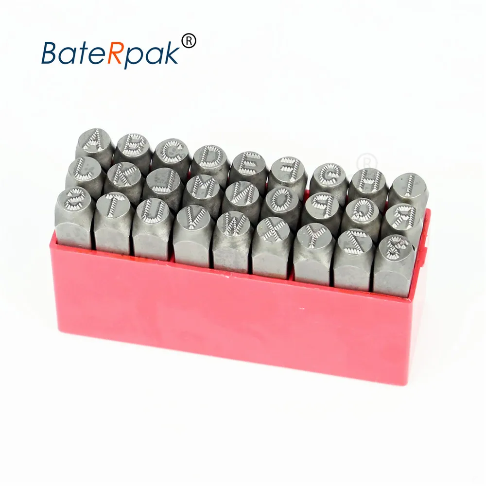 6/7/8mm A-Z Dotted steel seal,BateRpak car chassis Steel word punch stamp/matrix do stamp letters,27pcs/box