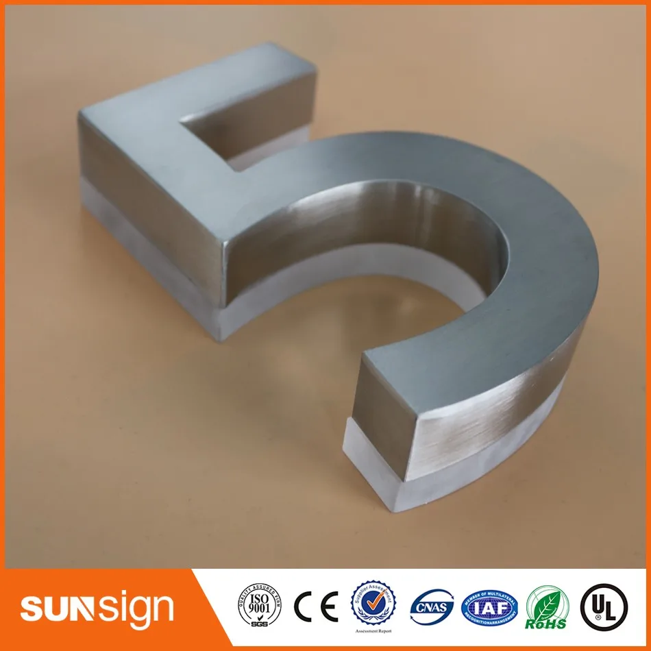 H15cm one letter Custom Stainless steel backlit letters Apartment LED Numbers address numbers waterproof outdoor led signs