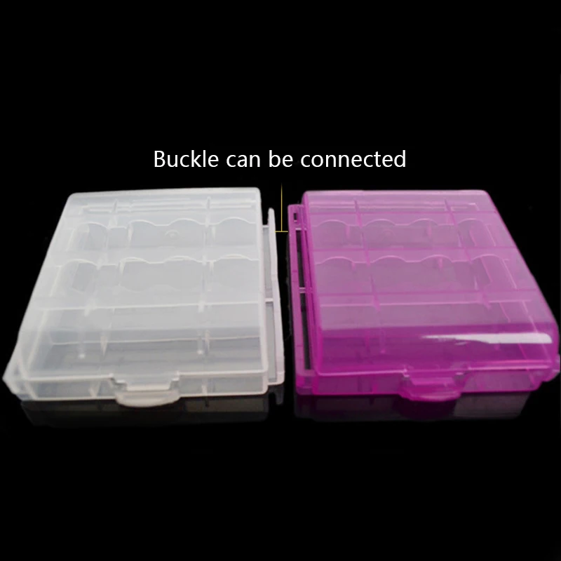 Verveguud caixa de plástico para bateria portátil, 5 peças, suporte de caixa de armazenamento para pilhas aaa/aa recarregáveis, cobertura total