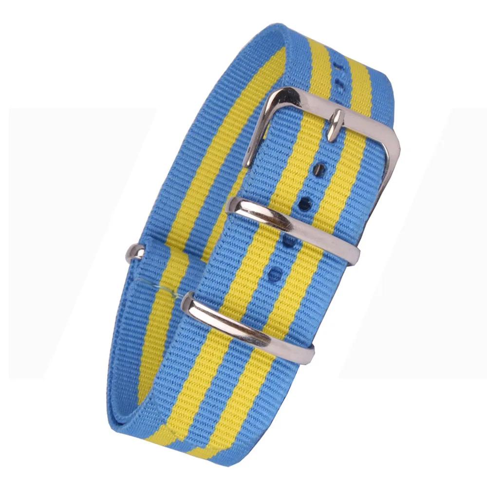 22mm bracelet MultiColor Cambo Blue Yellow Army Military fabric Woven Nylon watchbands Watch Strap Band Buckle belt 22 mm