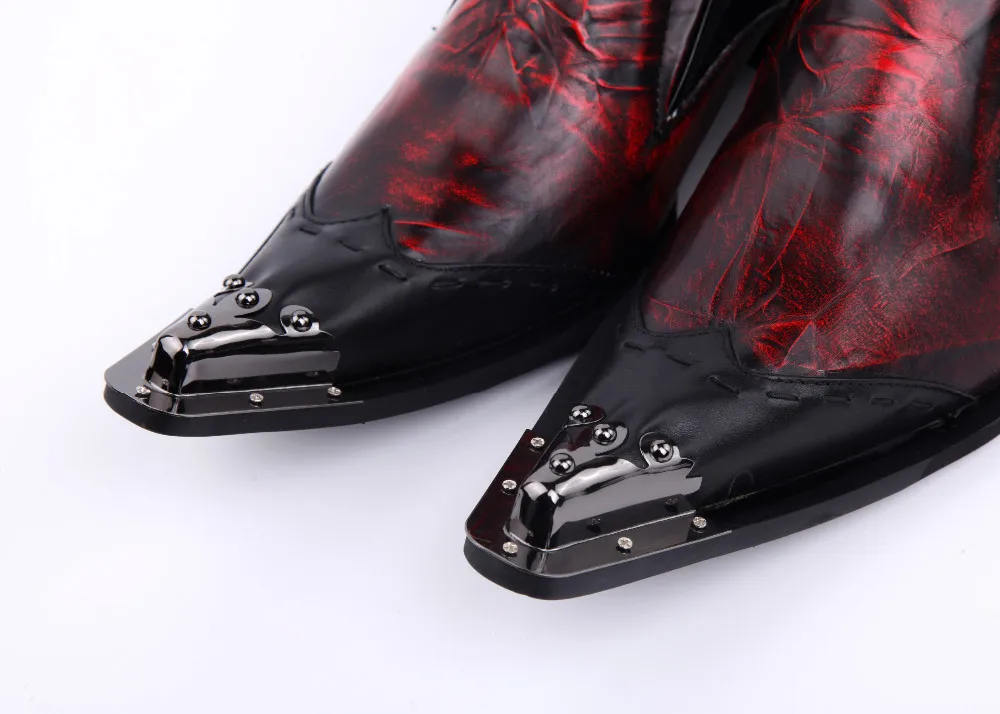 Choudory 2024 Handmade Pointy mens dress shoes red studded loafers oxford shoes for men plus size flats men shoes leather