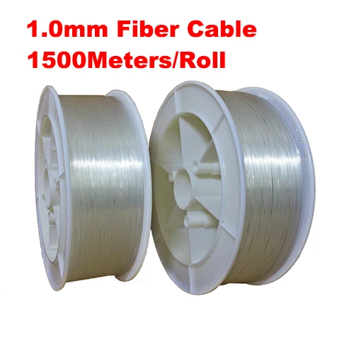 1.0mm Diameter PMMA LED Optic Fiber Lights 1500m/roll 1mm PMMA Fiber Optic Cable End Glow for Decoration Lighting